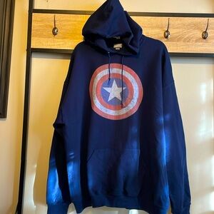Men’s Marvel Captain America Long Sleeve Hooded Sweatshirt